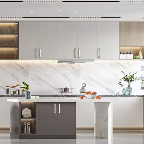 Premium 10 Pack 3.75 Inch Brushed Satin Nickel Kitchen Cabinet Pulls Heavy Duty Solid Metal Handles Rust Proof Finish No Sweat Setup For A Quick Kitchen Refresh on modern kitchen cabinets.