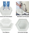 Hexagon Stepping Stone Molds Set Two Size Reusable Cement Molds showing durability, ease of cleaning, and design variation