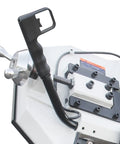 Close-up of control handle on Beefy Heavy Duty Metal Band Saw With 10 Inch By 7.9 Inch Cutting Capacity, 1.5 HP Motor, 115/230V Dual Voltage