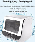 No Fuss Countertop Portable Dishwasher With Five Smart Wash Cycles And Turbo High Temp Sanitizing featuring rotating spray arm and control panel.