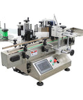 Fully Automatic Round Bottle Labeling Machine With Smooth Operator Touch Interface And Reliable Auto Correction Delivers No Sweat Plug And Play Production At 20 To 30 Pieces Per Minute For Pro Shops shown with sleek stainless steel design and touch screen control.