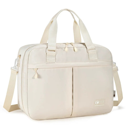Underseat Personal Item Travel Bag For Airplanes Lightweight Weekender Duffle With A 15.6 Inch Laptop Compartment Carry On Beige