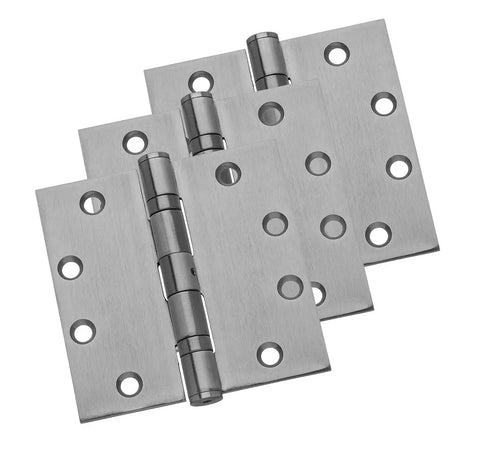 3-pack Heavy Duty 4.5x4.5 stainless steel door hinges with ball bearing non removable pin full mortise design for commercial doors