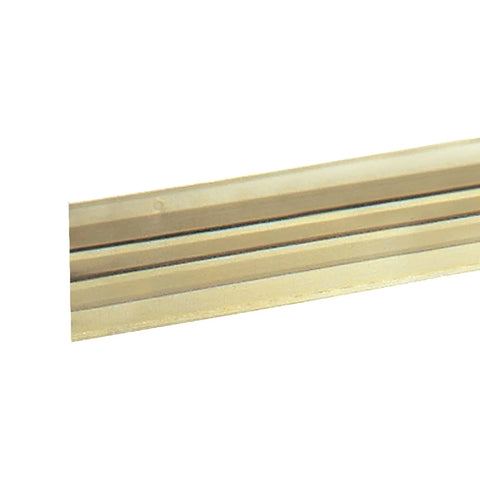 Bronze Aluminum Nail-On Weather Seal For Doors And Windows, 1-1/8 In Wide By 17 Ft Long, angled view showing bronze finish