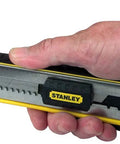 Hand holding FatMax Snap Off Knife Durable Utility Knife Built For The Shop Home And Field Use With A Beefy Build And Easy Blade Change