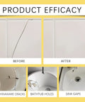 All In One Tile And Stone Repair Kit For Diy Use With Quick Drying Glue To Fix Cracks Chips And Small Damage On Tile Granite And Marble Surfaces Seamless Color Match For Kitchen Bathroom Balcony demonstrating repair on chinaware cracks, bathtub holes, and sink gaps.
