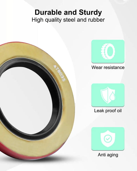2 Pack Outer Frame Iron Shell Motor Oil Seal Replacement 478035 For Motors Stops Oil Leaks, steel and rubber seal