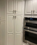 White kitchen cabinets with gold and black knurled 5 inch center bar cabinet pulls set of 10 aluminum handles for brushed gold drawers cupboards.