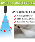 Replacement Spray Gun With Extension Wand And M22-15 Connector For 1900 PSI Electric Pressure Washers showing water blasting power