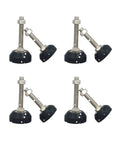 Heavy Duty Furniture Leveling Feet Set Of 8 Adjustable Steel Levelers Features Rotating Sliding Bases With M18 M20 Threads, rubber bases and steel rods.