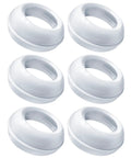 Smooth Swap Replacement Baby Bottle Nipple Ring Collars For Philips Avent Natural And Glass Bottles, six white BPA free screw rings.