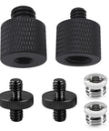 Slick 1/4 Male To 3/8 Female Thread Adapter With Double Head Stud Bolt, black metal connectors for camera equipment.