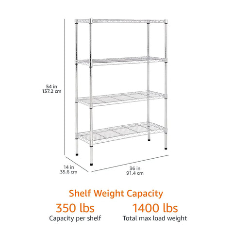Heavy Duty Four Shelf Adjustable Wire Shelving With Built Tough Steel Frame And Smooth Chrome Finish For Garage Kitchen Or Shop Truly Solid Assembly And Darn Reliable Organization