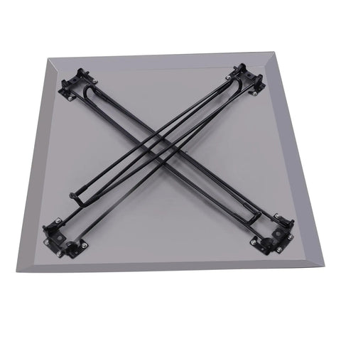 Square Fire Pit Heat Deflector Shield With Foldable Legs Stainless Steel Outdoor Camping Heat Shield folded view