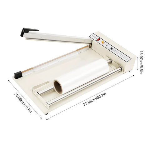 Heavy Duty 24 Inch Shrink Wrap Sealer With 1500W Heat Gun And 530W Heater, I Bar Packaging Tool for PVC and POF film.