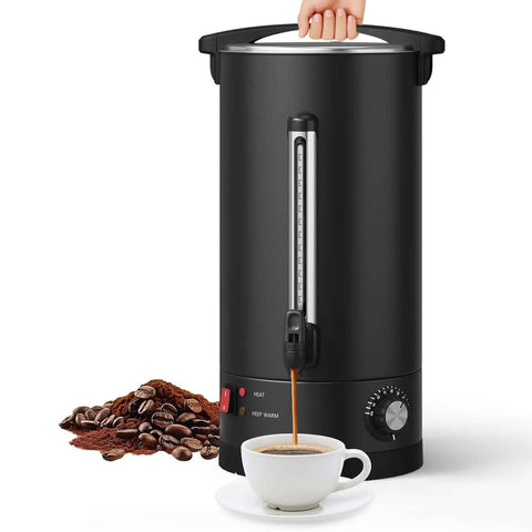 18 Liter Coffee Urn With Double Wall Insulation, Stainless Steel Black, 120 Cups Capacity, Heavy Duty Commercial Coffee Dispenser