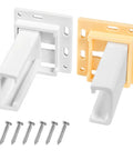 Drawer Slide Socket Set For 1 Inch Drawer Slides RV Drawer Slides Back Plate Kit, white and yellow C-shaped sockets with screws