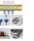 Beefy 125A 100A 80A Miniature Circuit Breaker With Ground Fault Protection For Ac 230V And Dc 60V Two Pole Electrical Safety Switch components on a rail.