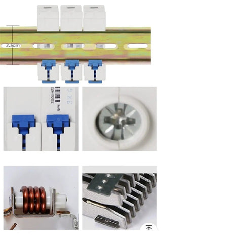 Beefy 125A 100A 80A Miniature Circuit Breaker With Ground Fault Protection For Ac 230V And Dc 60V Two Pole Electrical Safety Switch components on a rail.