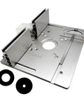2 In 1 Router Table Insert Plate For Woodworkin', Flip Plate With Miter Gauge, sliding fence, aluminum alloy, two circular inserts
