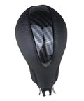 Gear Shift Knob For Automatic Transmission Replacement In Black And Carbon Fiber, Designed To Match OEM Dimensions, top view