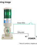 Wiring diagram for Green LED Signal Tower Light With 180 Degree Rotatable Base Continuous 110V AC Powered Industrial Stack Lamp