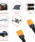 XT60 Extension Cable 10AWG 2Ft Male To Female Connector for RC Device Connections with Portable Power Station and Solar Panel