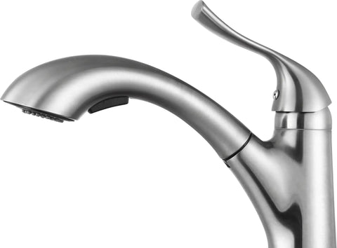 Navona Series Ten Point Zero Four Inch Pull Out Sprayer Kitchen Faucet With Single Handle And 1.8 GPM Flow Brass Interior Construction