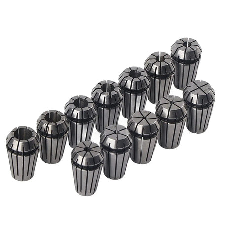 Collet Chuck Kit For CNC Routers And Milling Machines, 12-Piece ER16 High Speed Steel Collets Set with spring-loaded design