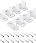 Eight Piece Barn Door Floor Guide Set For Sliding Doors Bottom Track Floor Mount Hardware Durable Plastic Pocket Door Guides For Bypass And Pocket Doors White Wall Mounted Includes Screws Easy Install For Grooved Or Non Grooved Doors