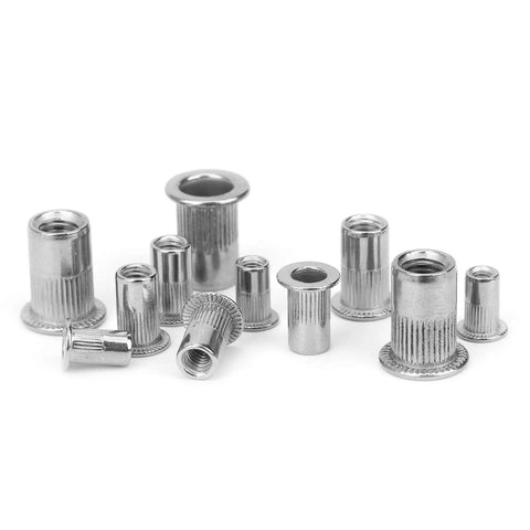 Heavy Duty Stainless Steel Rivet Nut Insert Kit M3 M4 M5 M6 Mixed Nuts For Metal Fabrication Automotive And Furniture Assembly Pro Grade 200 Piece Hardware Fastener Set No Welding Required