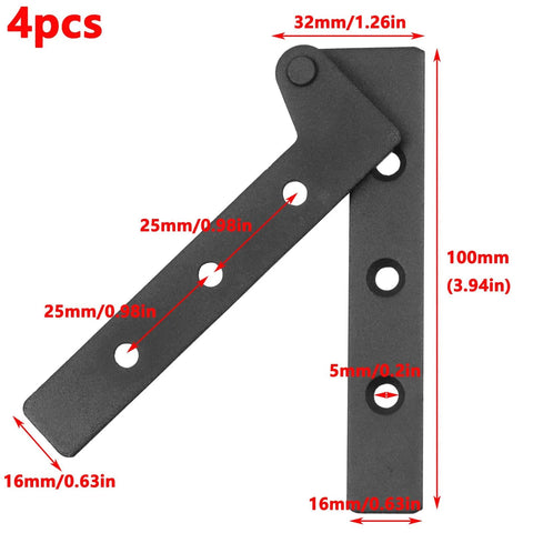 360 Degree Rotatable Pivot Hinge For Window And Door Pack Of 4 In Black Durable Stainless Steel Construction With Wear Resistant Design