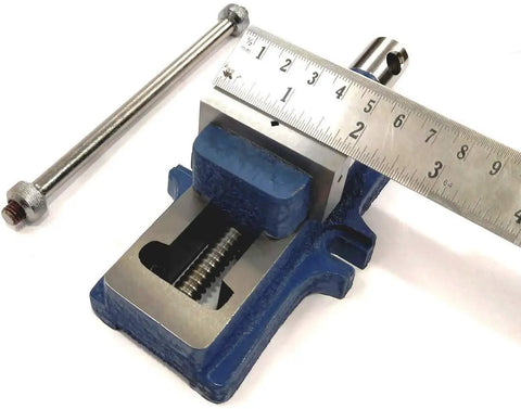 Workhorse Self Centering Vise For Drilling And Milling Machines, Fixed Base, 50 Mm Jaw, ruler showing measurement across vise