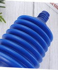No Sweat Heavy Hitter 2 Pack Plunger, blue rubber accordion bellows design, efficient for bathroom clog blasting.