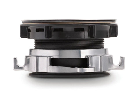 Side view of EZ Mount Garbage Disposal Sink Flange Kit With Twist And Lock Installation, durable metal assembly shown.