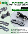 Pocket Chainsaw Repair Kit With 3 Piece Breaker Set And 10 Pro Grade 0.325 Inch Chain Joiners Link Repair Presets Straps