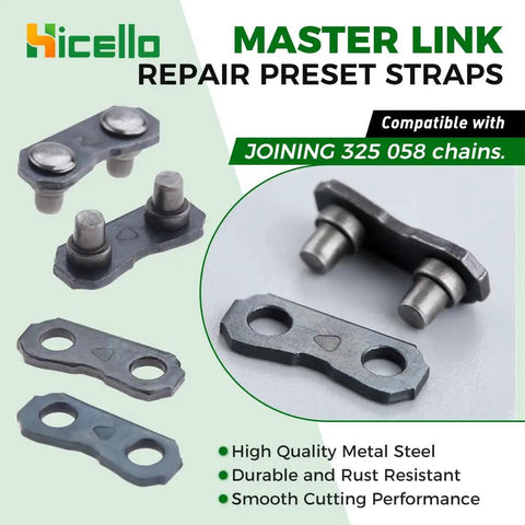 Pocket Chainsaw Repair Kit With 3 Piece Breaker Set And 10 Pro Grade 0.325 Inch Chain Joiners Link Repair Presets Straps