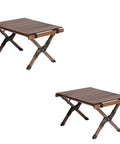 Two Pack Folding Wooden Luggage Stand For Hotel Rooms, Collapsible Luggage Rack With Strong Metal Connectors, shown open