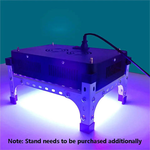 Premium Led Uv Curing Lamp With Switchable 365Nm 395Nm 405Nm Bands, showcasing aluminum housing and adjustable stand.