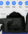 Back view of Wet Dry Vacuum Cleaner For Home And Shop Use, 2 Gallon Portable Shop Vac with tools and ergonomic handle visible.