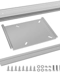 Tilt-N-Slide Boat Seat Pedestal Base With 15-Inch Rails, Heavy-Duty Aluminum Bench Seat Plate components including screws.