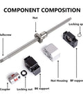 Heavy Duty C5 SFA2010 Ball Screw Kit With Machined Ends Includes Precision Nut Housing End Support And RM2010 Coupler For DIY Custom Builds And CNC Projects, 600mm