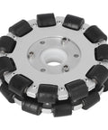 ZAWELIYO double aluminum omni wheel, 127mm diameter with black rollers for robot parts