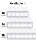 Hollywood Vanity Mirror Lights With 16 LED Bulbs, Dimmable Plug In, 3 Color Modes 300K 4000K 5000K, bulb options shown