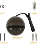 2W LED Deck Lights Pack Of 10 Low Voltage Landscape Lighting components including bronze fixture and G4 bulb