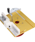 Dead Nuts Accurate Router Lifting Base With Heavy Duty Top Plate For Precision Slotting Trimming And Chamfering showing aluminum top with adjustable features.