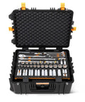 185 Piece GMTK Tool Kit With 1/4 Inch 3/8 Inch And 1/2 Inch Drive In Foam Trays And Heavy Duty Tool Carrier Military Grade IP67 TAA Compliant