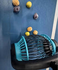 Ergonomic Tennis Ball Hopper And Picker Upper With Adjustable Height From 28 To 52 Inches No Bend Ball Retriever in action on court