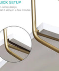Gold Wall Shelf For Bathroom And Kitchen, Dope Floating Shelves For Living Room And Bedroom, 24 Inch Long detail of bracket design