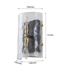 MWZ Modern 2-Light Wall Sconce Set of 2 with Water Rippled Glass Shades 11" with curved glass and gold accents.